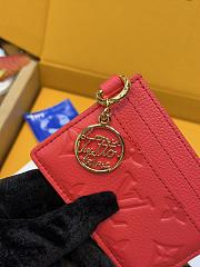 LV Charms Card Holder Monogram Empreinte Leather Strawberry Pink M28129 - 10.2x7.3x0.3cm - 6