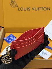 LV Charms Card Holder Monogram Empreinte Leather Strawberry Pink M28129 - 10.2x7.3x0.3cm - 5
