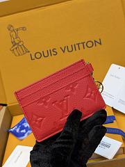 LV Charms Card Holder Monogram Empreinte Leather Strawberry Pink M28129 - 10.2x7.3x0.3cm - 2