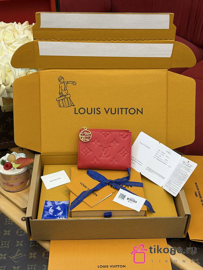 LV Lisa Wallet Monogram Empreinte Leather Strawberry Pink M28271 - 11.5x9x1.5cm  - 1