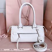 Miumiu Nappa Leather Handbag White 5BA333 - 29x15x13cm - 5