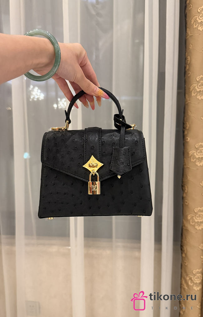 LV Rose De Vents Mini Ostrich Black - 19x15x9cm - 1