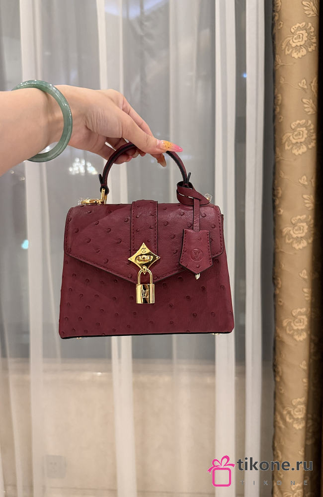 LV Rose De Vents Mini Ostrich Burgundy - 19x15x9cm - 1