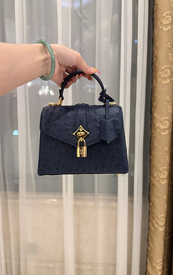 LV Rose De Vents Mini Ostrich Navy - 19x15x9cm