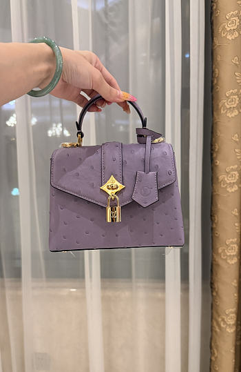 LV Rose De Vents Mini Ostrich Light Purple - 19x15x9cm