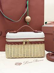 Loro Piana Extra Pocket L19 East-West Wicker Cotton, Linen, Rattan Malt (F7XZ) - 11x19x7cm - 1