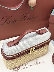 Loro Piana Extra Pocket L19 East-West Wicker Cotton, Linen, Rattan Malt (F7XZ) - 11x19x7cm - 4