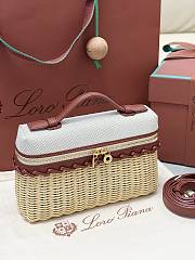 Loro Piana Extra Pocket L19 East-West Wicker Cotton, Linen, Rattan Malt (F7XZ) - 11x19x7cm - 3