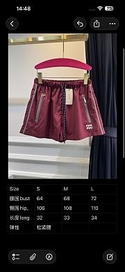 Miumiu Technical Fabric Shorts Amaranth Red MP1809 - 6