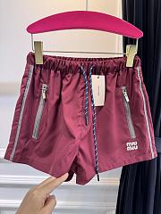 Miumiu Technical Fabric Shorts Amaranth Red MP1809 - 3