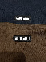 Miumiu Garment-Dyed Cotton Top Navy MT2206 - 4