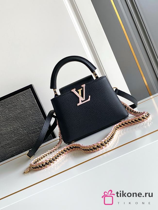 LV Capucines Mini Taurillon Leather Black M29439 - 21x14x8cm - 1