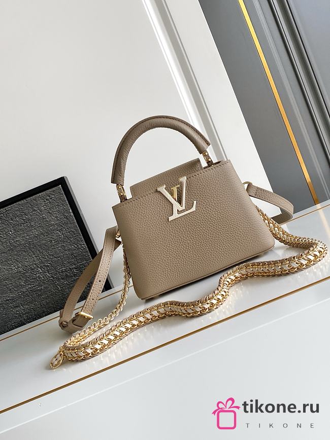 LV Capucines Mini Taurillon Leather Galet M29440 - 21x14x8cm - 1