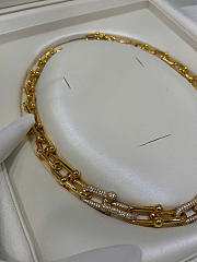 Tiffany HardWear Graduated Link Necklace in Yellow Gold with Pavé Diamonds - 6
