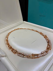 Tiffany HardWear Graduated Link Necklace in Rose Gold with Pavé Diamonds - 6