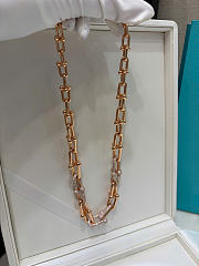 Tiffany HardWear Graduated Link Necklace in Rose Gold with Pavé Diamonds - 4