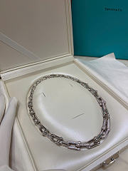 Tiffany HardWear Graduated Link Necklace in White Gold with Pavé Diamonds - 5