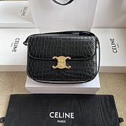 Celine Classique Triomphe Bag In Niloticus Crocodile Black - 22x15.5x6cm - 1