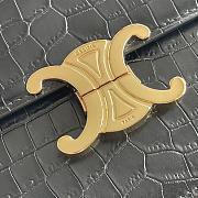 Celine Classique Triomphe Bag In Niloticus Crocodile Black - 22x15.5x6cm - 3