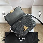 Celine Classique Triomphe Bag In Niloticus Crocodile Black - 22x15.5x6cm - 2