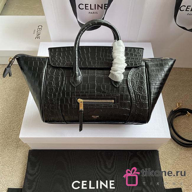 Celine Small Luggage In Niloticus Crocodile Black - 24x15.5x11cm - 1