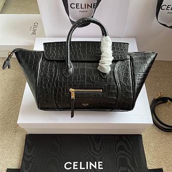 Celine Small Luggage In Niloticus Crocodile Black - 24x15.5x11cm