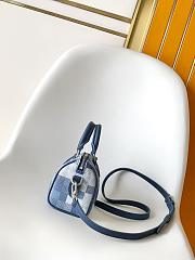 LV Speedy 18 Bandouliere Damoflage Canvas Indigo Blue M29050 - 18x12x10cm - 6