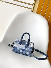 LV Speedy 18 Bandouliere Damoflage Canvas Indigo Blue M29050 - 18x12x10cm - 5