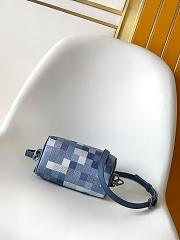 LV Speedy 18 Bandouliere Damoflage Canvas Indigo Blue M29050 - 18x12x10cm - 4