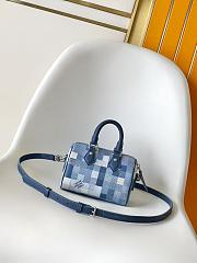 LV Speedy 18 Bandouliere Damoflage Canvas Indigo Blue M29050 - 18x12x10cm - 3
