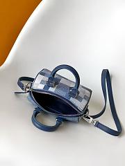 LV Speedy 18 Bandouliere Damoflage Canvas Indigo Blue M29050 - 18x12x10cm - 2