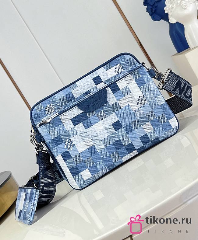 LV Trio Messenger Damoflage Canvas Indigo Blue M28601 - 25x18.5x7cm - 1