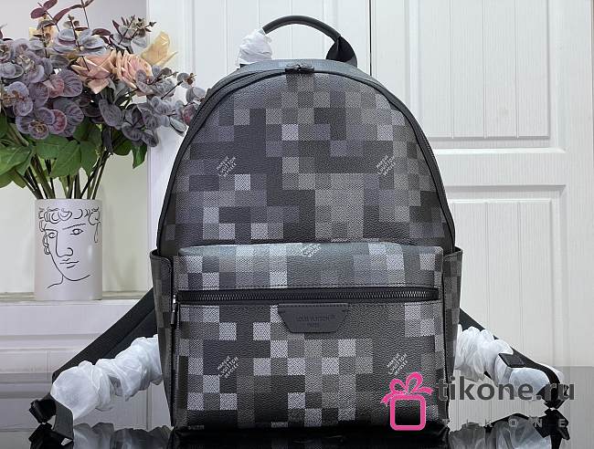 LV Discovery Backpack PM  Damoflage Canvas Black M28789 - 29x38x20cm - 1