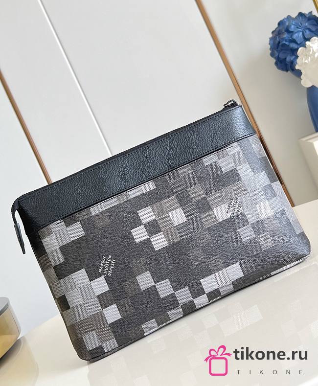 LV Pochette Voyage Souple Pouch Damoflage Canvas Black M14926 - 33.5x26x5.5cm - 1