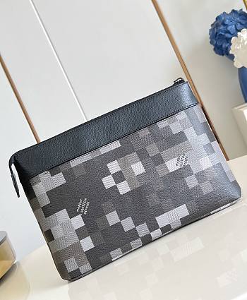 LV Pochette Voyage Souple Pouch Damoflage Canvas Black M14926 - 33.5x26x5.5cm