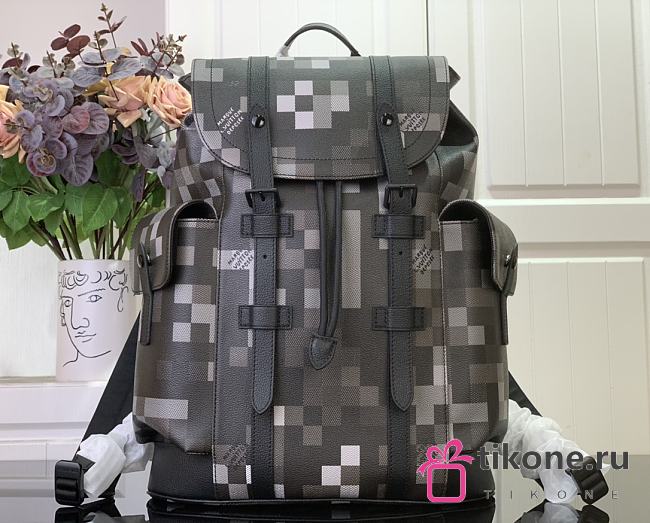 LV Christopher MM Damoflage Canvas Black M14952 - 44x38x12.5cm - 1