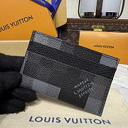 LV Double Card Holder Damoflage Canvas Black M14929 - 11x7x1.5cm - 2