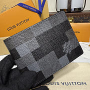 LV Slender Wallet Damoflage Canvas Black M14927 - 11x8.5x2cm - 2