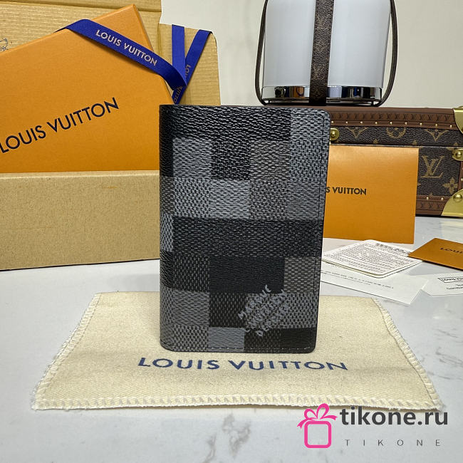 LV Pocket Organizer Damoflage Canvas Black M14928 - 7.5x11x1cm - 1