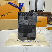 LV Pocket Organizer Damoflage Canvas Black M14928 - 7.5x11x1cm - 1