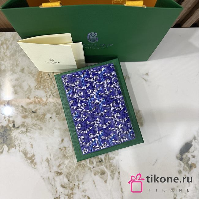 Goyard Grenelle Passport Cover Multicoloured Blueberry Purple - 14x10x1.5cm - 1