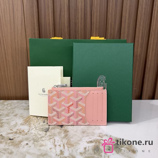 Goyard Bourbon Zipped Card Holder Multicoloured Powder Pink - 12.5x1x8.4cm - 1