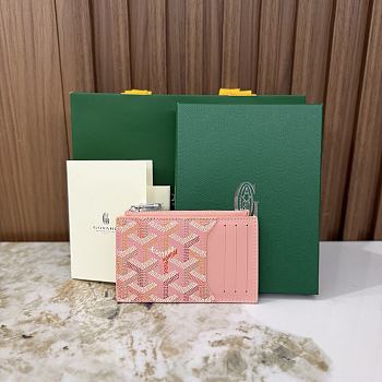 Goyard Bourbon Zipped Card Holder Multicoloured Powder Pink - 12.5x1x8.4cm