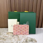 Goyard Bourbon Zipped Card Holder Multicoloured Powder Pink - 12.5x1x8.4cm - 3