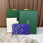 Goyard Bourbon Zipped Card Holder Multicoloured Blueberry Purple - 12.5x1x8.4cm - 4