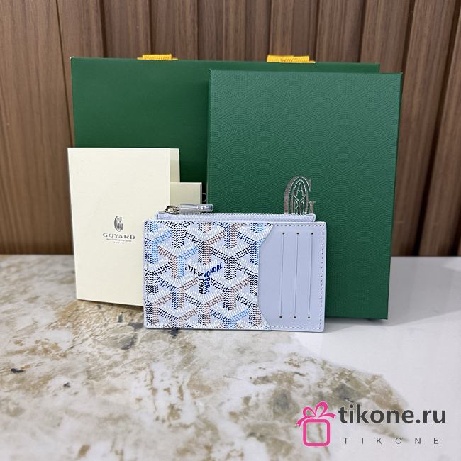Goyard Bourbon Zipped Card Holder Multicoloured Polar Blue - 12.5x1x8.4cm - 1