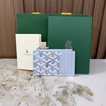 Goyard Bourbon Zipped Card Holder Multicoloured Polar Blue - 12.5x1x8.4cm