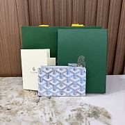 Goyard Bourbon Zipped Card Holder Multicoloured Polar Blue - 12.5x1x8.4cm - 4