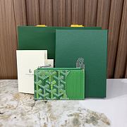 Goyard Bourbon Zipped Card Holder Multicoloured Meadow Green - 12.5x1x8.4cm - 1