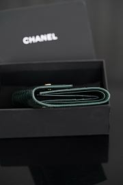 Chanel Classic Small Flap Wallet Crocodile Embossed Calfskin & Gold-Tone Metal Green - 10.5x11.5x3cm - 6
